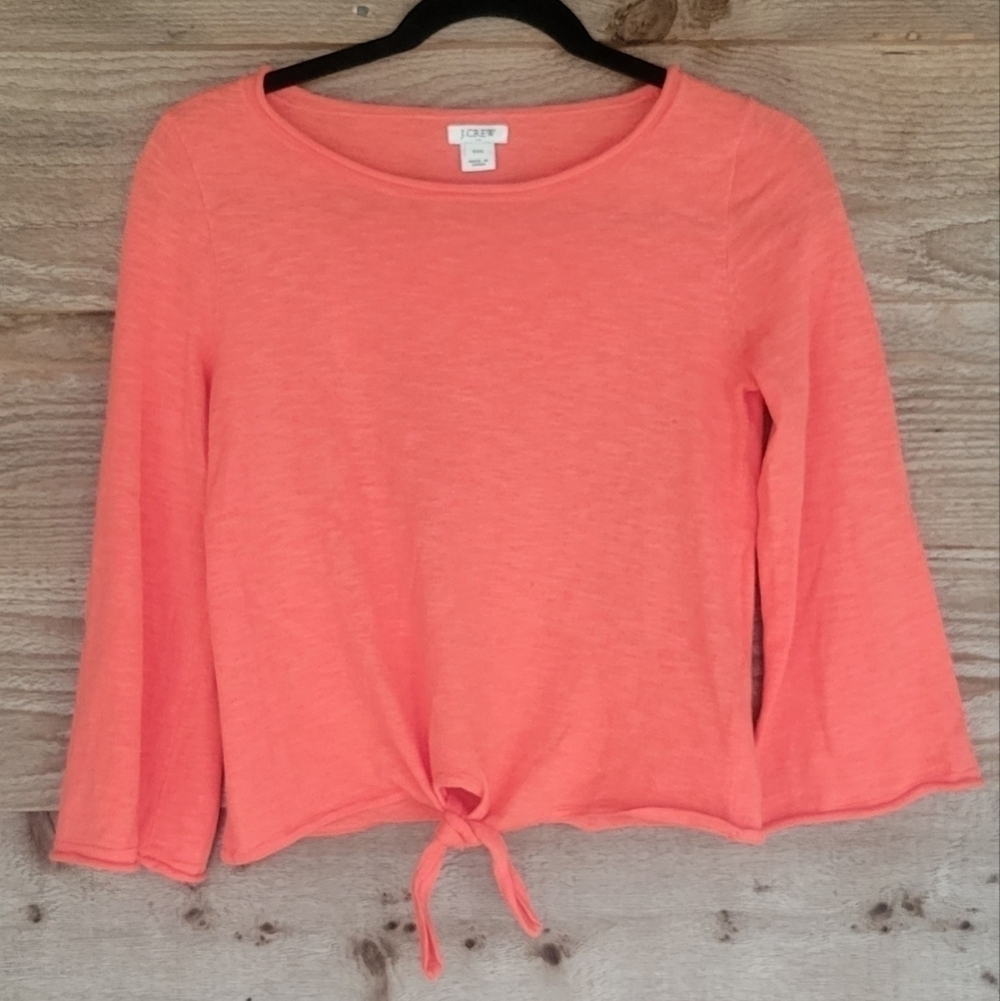 J. Crew Factory Bell Sleeve Tie Front Sweater Size XXSmall